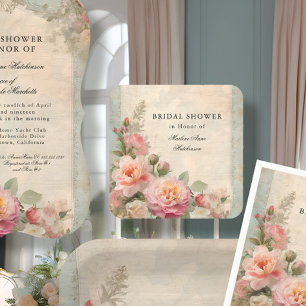 Frans Elegant Vrijgezellenfeest Thee Bloemen Vinta Kartonnen Onderzetters