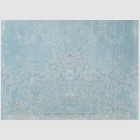 Frans Elegant Wallpaper Blue Decoupage Tissuepapier (Voorkant)
