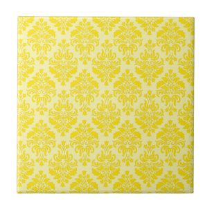 Frans Empire Damask in Yellow en Cream Tegeltje