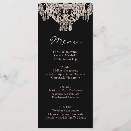 Frans/Engels | Koopier Wedding Menu (Achterkant)