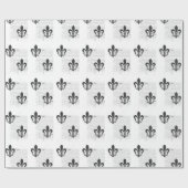  Frans Ephemera B & W Fleur De Lis Cadeaupapier (Vlak)