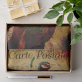 Frans Ephemera Blue Peacock Roos Floral Decoupage Tissuepapier (Geschenk)