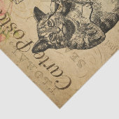Frans Ephemera Cat Past Fiddle Rozen Decoupage Tissuepapier (Detail)