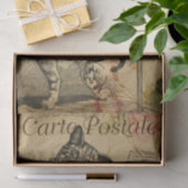 Frans Ephemera Cat Past Fiddle Rozen Decoupage Tissuepapier (Geschenk)