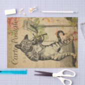 Frans Ephemera Cat Past Fiddle Rozen Decoupage Tissuepapier (Craft)