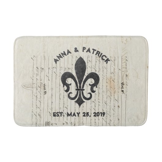 Frans Ephemera Fleur De Lis Custom Badmat (Voorkant)