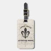  Frans Ephemera Fleur De Lis Custom Bagagelabel (Voorkant verticaal)