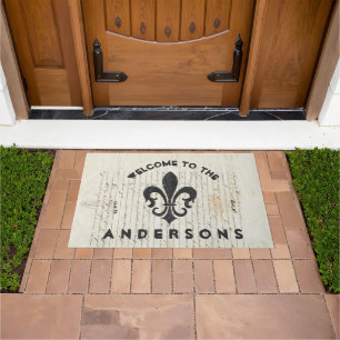 Frans Ephemera Fleur De Lis CustomWelcome Deurmat
