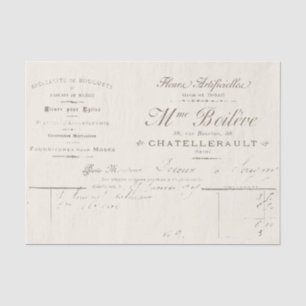  Frans Ephemera Florist Factuurschrift Tissuepapier