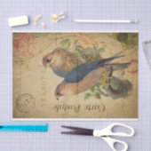 Frans Ephemera Gosbeak Bird Roos Floral Decoupage Tissuepapier (Craft)