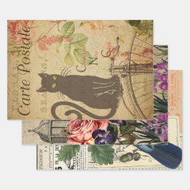  Frans Ephemera ontkoppeling collage drie Inpakpapier Vel