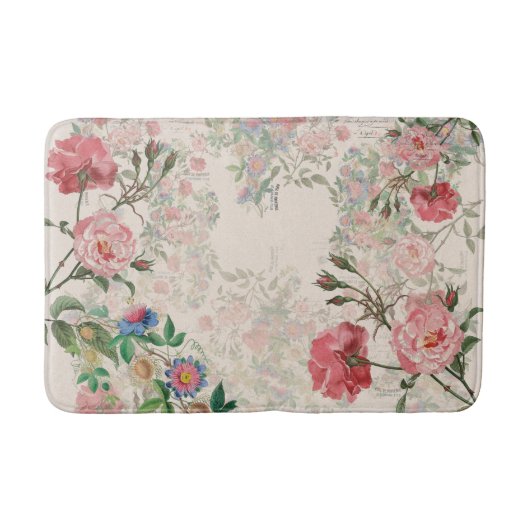 Frans Ephemera Roos Passionflower Floral Bath Mat (Voorkant)