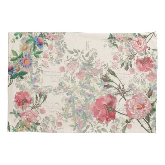 Frans Ephemera Roos & Passionflower Pillowcase Kussensloop (Achterkant)