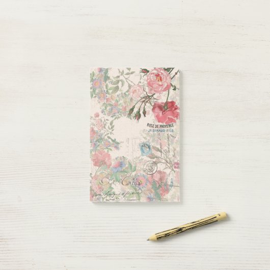 Frans Ephemera Roos Passionflower Post-it Notes (Op bureau)