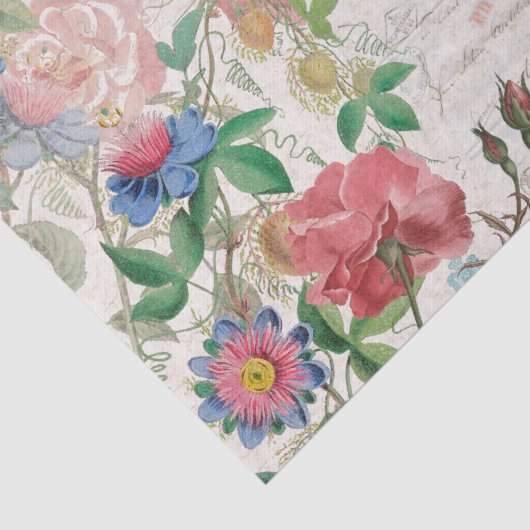 Frans Ephemera Roos Passionflower Weefpapier Tissuepapier (Detail)
