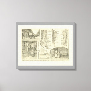 Frans eten, vleesdelen van de slager Canvas Afdruk