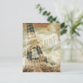  Frans Etiket en Eiffeltoren Briefkaart (Staand voorkant)