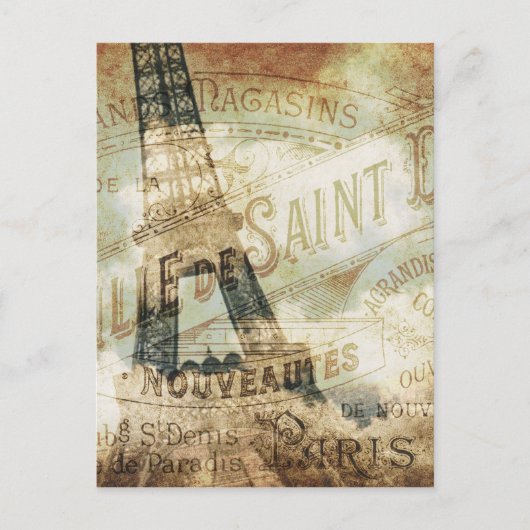  Frans Etiket en Eiffeltoren Briefkaart (Voorkant)