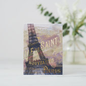 Frans Etiket en Eiffeltoren Briefkaart (Staand voorkant)