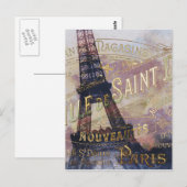 Frans Etiket en Eiffeltoren Briefkaart (Voorkant / Achterkant)