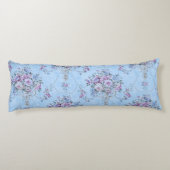 Frans Europees Blauw Wit Victoriaans Stijl Bloemen Lichaamskussen (Achterkant)