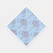 Frans Europees Blauw Wit Victoriaans Stijl Bloemen Servet (Hoek)