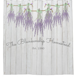 Frans Farmhouse Lavender Bundle Green Bow Douchegordijn