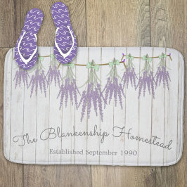 Frans Farmhouse Lavender Bundles Green Bow Badmat