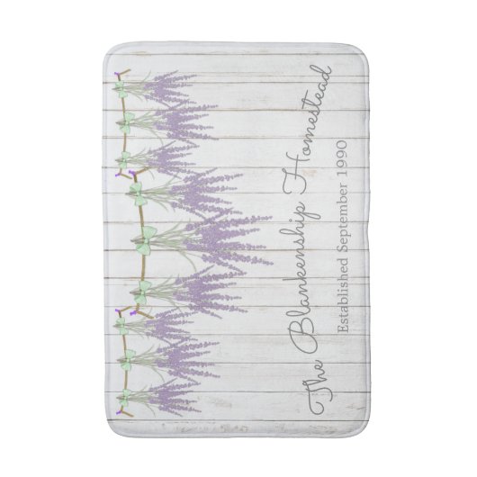 Frans Farmhouse Lavender Bundles Green Bow Badmat (Voorkant Verticaal)