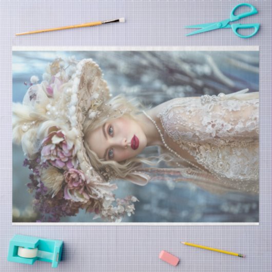  Frans Flapper Stijl Dame Decoupage Tissuepapier (Craft)