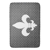 Frans Fleur de Lis Black en White Pattern Badmat (Voorkant Verticaal)