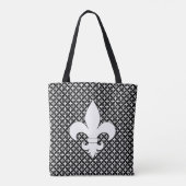 Frans Fleur de Lis Black en White Pattern Busine Tote Bag (Achterkant)