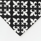 Frans Fleur de Lis Black en White Pattern Fleece Deken (Hoek)