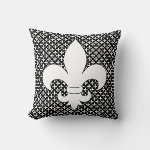 Frans Fleur de Lis Black en White Pattern Kussen