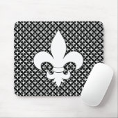 Frans Fleur de Lis Black en White Pattern Muismat (Met muis)