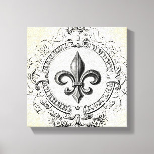 Frans Fleur de Lis gerekt canvas Afdruk