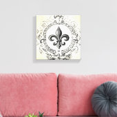 Frans Fleur de Lis gespannen canvas (Insitu (Woonkamer))