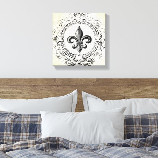  Frans Fleur de Lis gespannen canvas (Insitu (Slaapkamer))