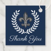 Frans Fleur de Lis & Laurels | Dank u wel Bedankjes Labels (Achterkant)