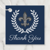 Frans Fleur de Lis & Laurels | Dank u wel Bedankjes Labels (Voorkant)