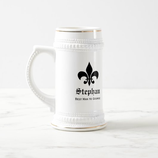Frans Fleur de lis monogram groomsmen bier Bierpul (Links)