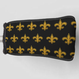 Frans Fleur De Lis Patroon Goud N zwart Putter Golfheadcover