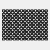 Frans fleur de lis-patroonzwart en wit inpakpapier vel (Voorkant 2)
