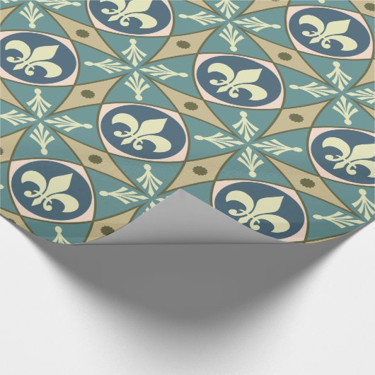  Frans Fleur de Lis Pattern Cadeaupapier (Hoek)