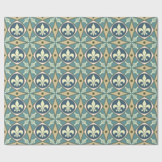  Frans Fleur de Lis Pattern Cadeaupapier (Vlak)