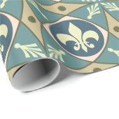  Frans Fleur de Lis Pattern Cadeaupapier (Rol Hoek)
