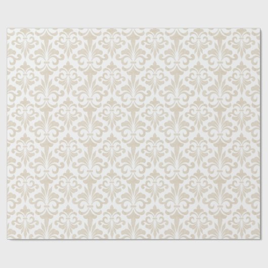 Frans Fleur de Lis Pattern Elegant  Beige Cadeaupapier (Vlak)