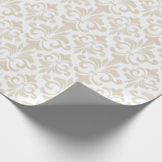 Frans Fleur de Lis Pattern Elegant  Beige Cadeaupapier (Hoek)