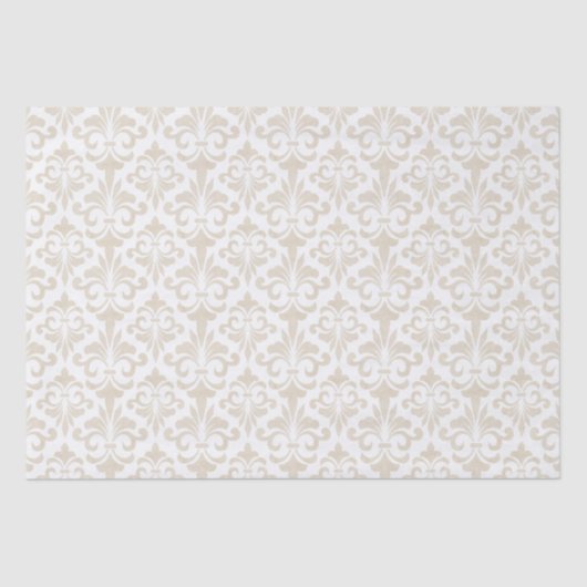 Frans Fleur de Lis Pattern Elegant  Beige Tissuepapier (Voorkant)