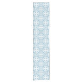 Frans Fleur de Lys Pattern Blue Korte Tafelloper (Voorkant)
